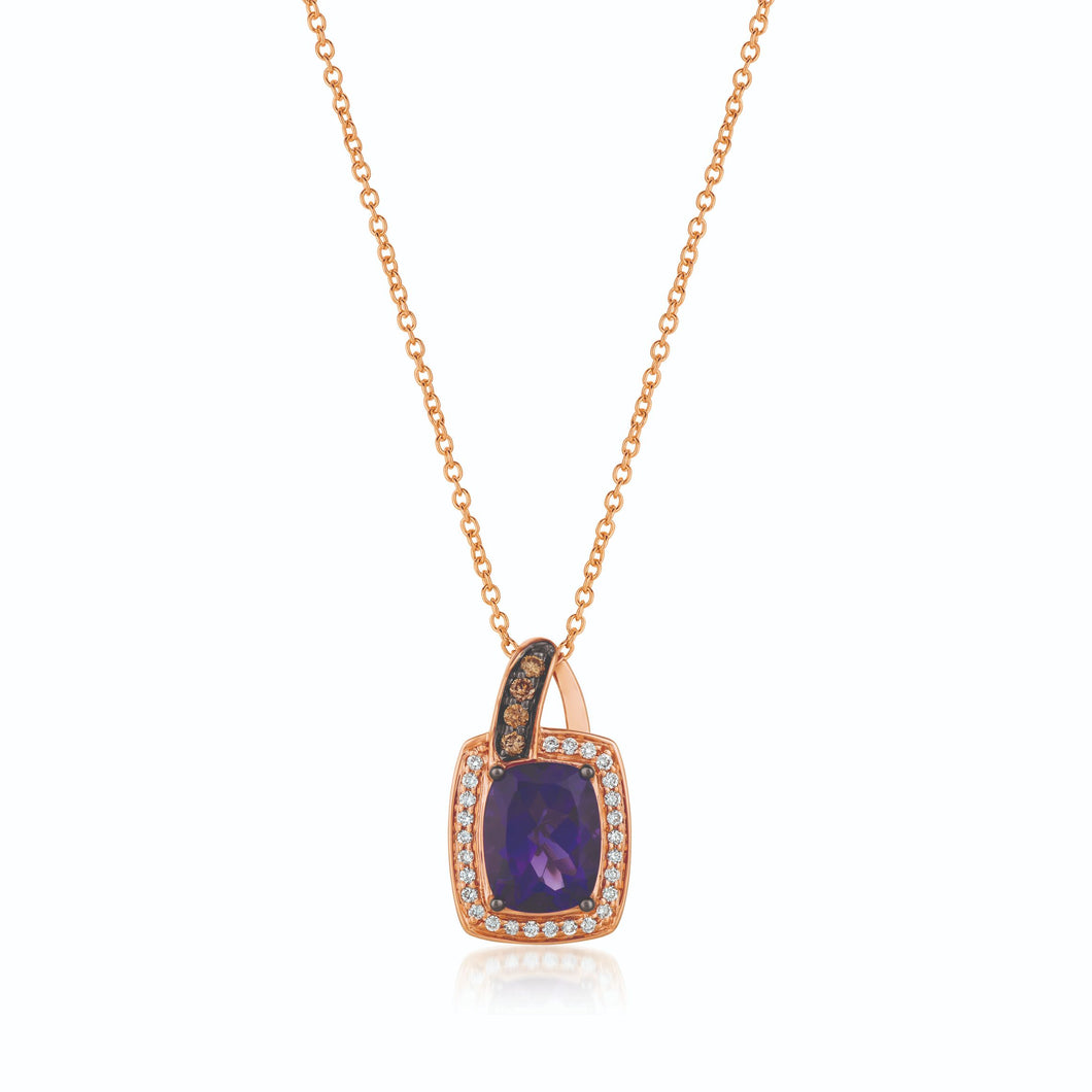 Le Vian Chocolatier� Pendant featuring 1 1/2 cts. Grape Amethyst�, 1/10 cts. Chocolate Diamonds�, 1/10 cts. Vanilla Diamonds� set in 14K Strawberry Gold�