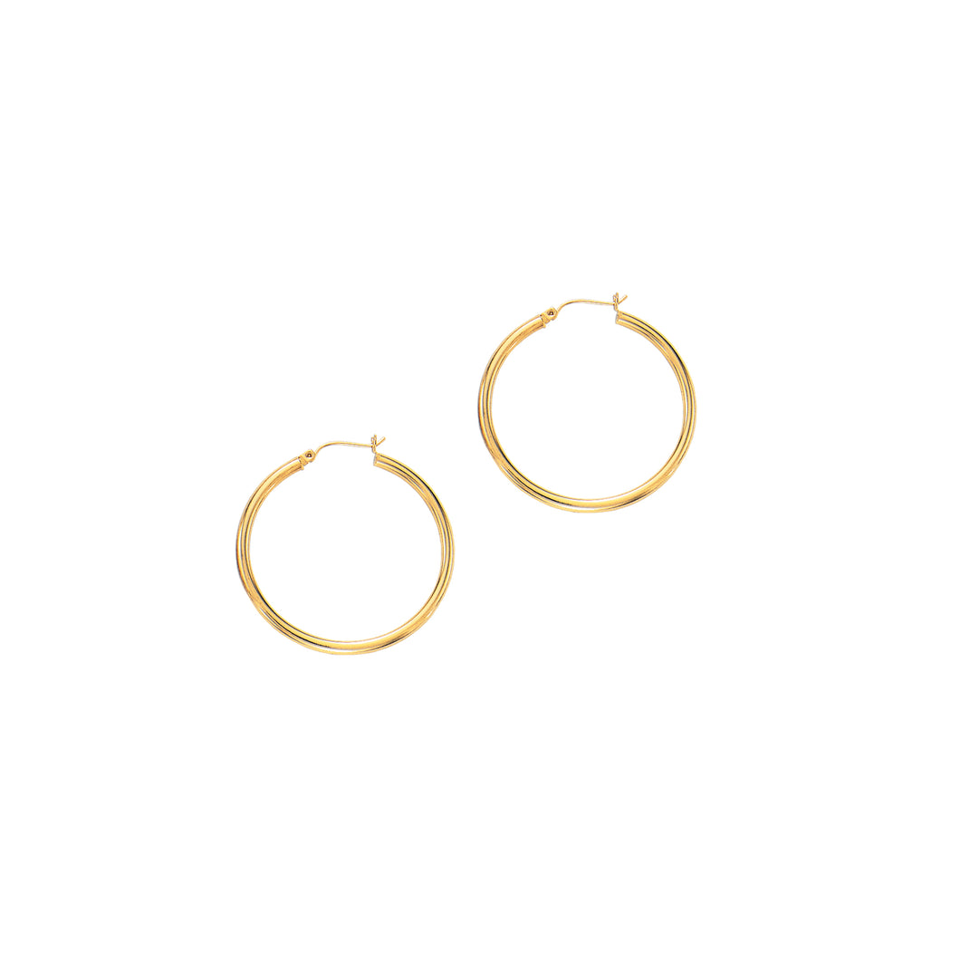 14K Gold 3mm Hoop Earring