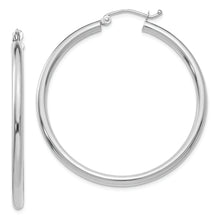 Load image into Gallery viewer, 14K White Gold Polished 2.5mm Lightweight Tube Hoop Earrings
