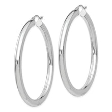 Load image into Gallery viewer, 14K White Gold Polished 4mm Lightweight Tube Hoop Earrings
