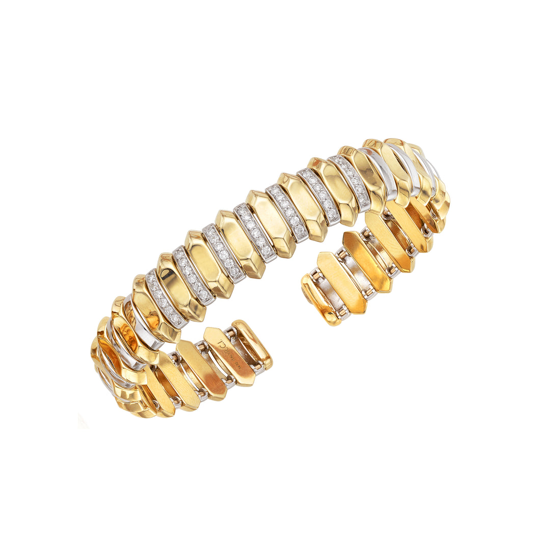 14K Gold .60ct Diamond Bangle