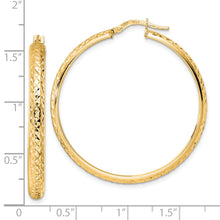 Load image into Gallery viewer, 14K Polished Diamond Cut Hoop Earrings
