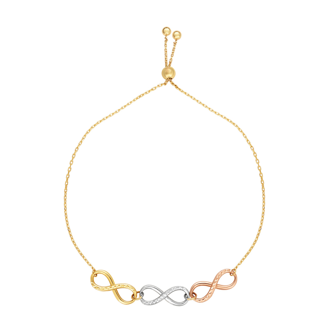 14K Gold Infinity Links Friendship Bracelet