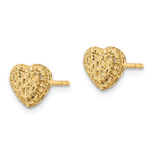 Load image into Gallery viewer, 14k Polished Diamond-cut Heart Post Earrings
