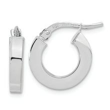 Load image into Gallery viewer, 14k White Gold Polished 3mm Square Tube Hoop Earrings
