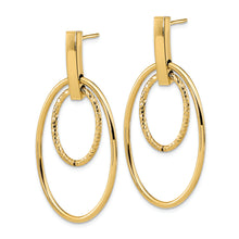 Load image into Gallery viewer, 14k Polished Diamond Cut Post Dangle Earrings
