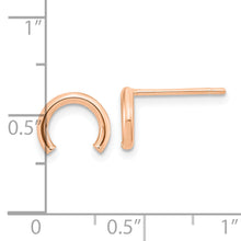 Load image into Gallery viewer, 14k Rose Gold Polished U Shape Tube Post Earrings
