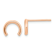 Load image into Gallery viewer, 14k Rose Gold Polished U Shape Tube Post Earrings
