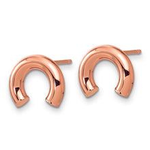 Load image into Gallery viewer, 14k Rose Gold Polished U Shape Tube Post Earrings
