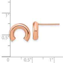 Load image into Gallery viewer, 14k Rose Gold Polished U Shape Tube Post Earrings
