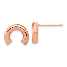 Load image into Gallery viewer, 14k Rose Gold Polished U Shape Tube Post Earrings
