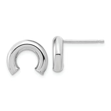 Load image into Gallery viewer, 14k White Gold Polished U Shape Tube Post Earrings
