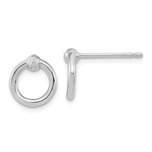 Load image into Gallery viewer, 14k White Gold Polished D/C Circle Post Earrings
