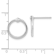 Load image into Gallery viewer, 14k White Gold Polished &amp; D/C Circle Post Earrings
