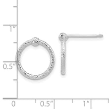 Load image into Gallery viewer, 14k White Gold Polished &amp; D/C Twisted Circle Post Earrings
