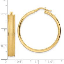 Load image into Gallery viewer, 14K Brushed and Polished Hoop Earrings
