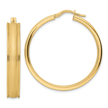 Load image into Gallery viewer, 14K Brushed and Polished Hoop Earrings
