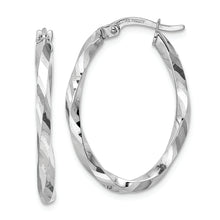 Load image into Gallery viewer, 14k White Gold Polished 2.5x20x29mm Oval Hoop Earrings

