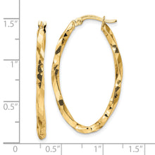 Load image into Gallery viewer, 14k Twisted 2.5x22x36mm Oval Hoop Earrings
