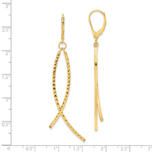 Load image into Gallery viewer, 14K Polished Diamond Cut Fancy Dangle Leverback Earrings
