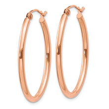 Load image into Gallery viewer, 14k Rose Gold Oval Hoop Earrings
