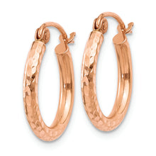 Load image into Gallery viewer, 14k Rose Gold Lightweight Diamond-cut Hoop Earrings
