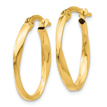 Load image into Gallery viewer, 14K Gold Polished Twisted Oval Hoop Earrings
