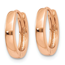 Load image into Gallery viewer, 14k Rose Gold Round Hinged Hoop Earrings
