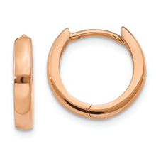 Load image into Gallery viewer, 14k Rose Gold Round Hinged Hoop Earrings
