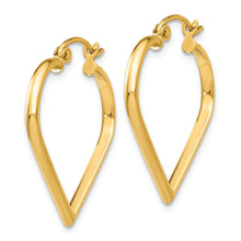 Load image into Gallery viewer, 14k Polished 2mm Heart Hoop Earrings
