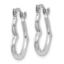 Load image into Gallery viewer, 14K White Gold Heart Shaped Hollow Hoop Earrings
