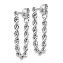 Load image into Gallery viewer, 14K White Gold Rope Chain Dangle Post Earring

