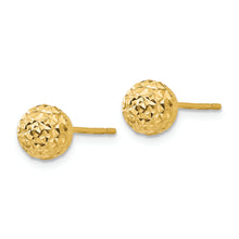 Load image into Gallery viewer, 14K Diamond Cut Ball Post Earrings

