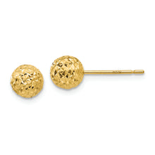 Load image into Gallery viewer, 14K Diamond Cut Ball Post Earrings
