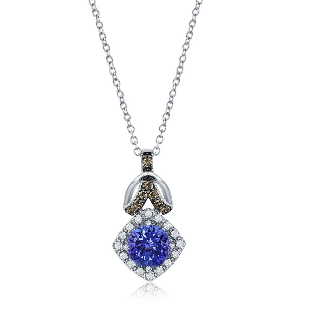 Le Vian Chocolatier� Pendant featuring 5/8 cts. Blueberry Tanzanite�, 1/15 cts. Chocolate Diamonds�, 1/15 cts. Vanilla Diamonds� set in 14K Vanilla Gold�