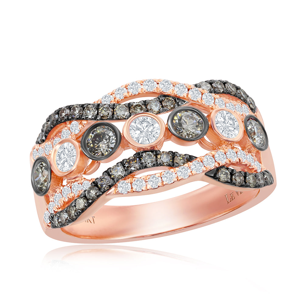 Le Vian Chocolatier� Ring featuring 1/2 cts. Chocolate Diamonds�, 3/8 cts. Vanilla Diamonds� set in 14K Strawberry Gold�