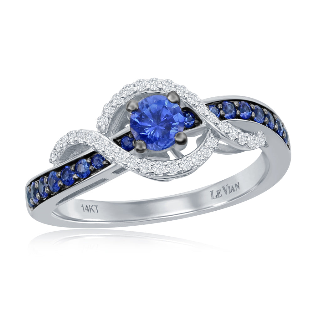 Le Vian� Ring featuring 1/2 cts. Blueberry Sapphire, 1/8 cts. Vanilla Diamonds� set in 14K Vanilla Gold�