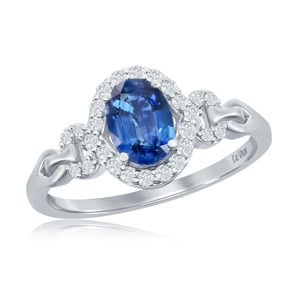 Le Vian� Ring featuring 3/4 cts. Blueberry Sapphire?, 1/5 cts. Vanilla Diamonds� set in 14K Vanilla Gold�