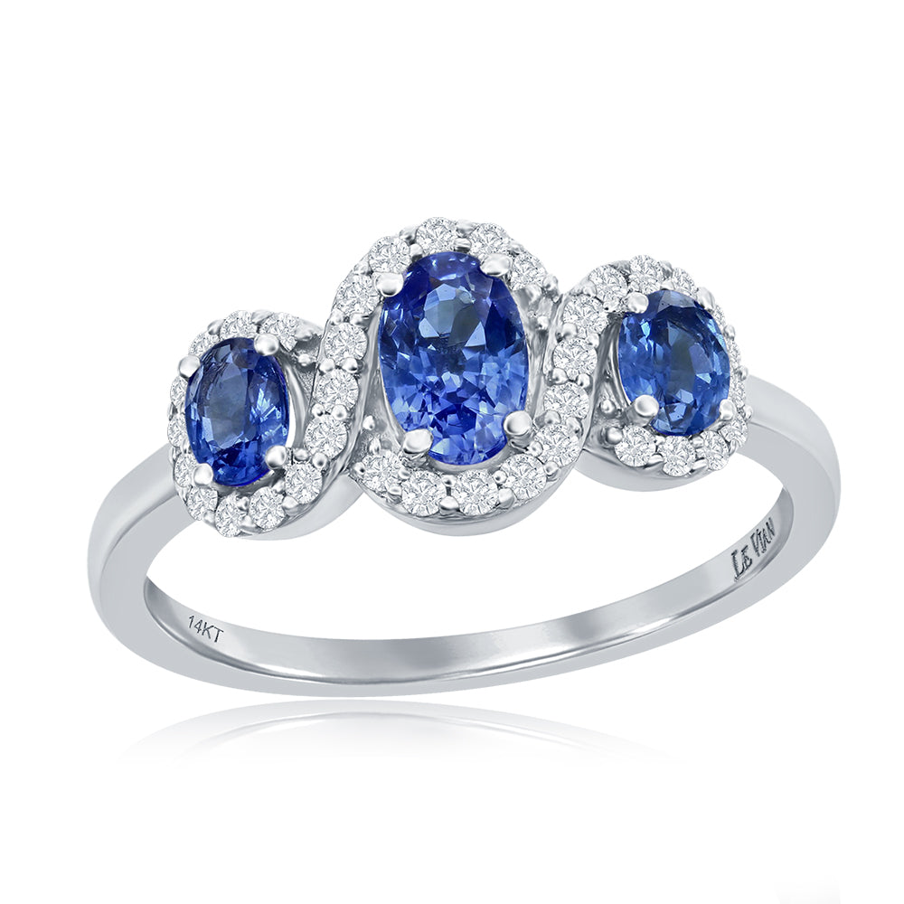 Le Vian� Ring featuring 7/8 cts. Blueberry Sapphire?, 1/5 cts. Vanilla Diamonds� set in 14K Vanilla Gold�
