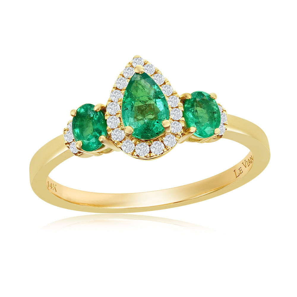Le Vian� Ring featuring 5/8 cts. Costa Smeralda Emeralds?, 1/10 cts. Vanilla Diamonds� set in 14K Honey Gold?