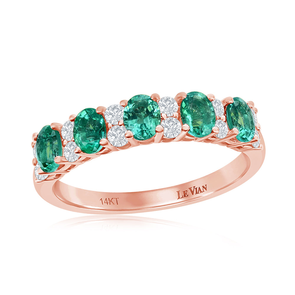 Le Vian� Ring featuring 3/4 cts. Costa Smeralda Emeralds?, 1/3 cts. Vanilla Diamonds� set in 14K Strawberry Gold�