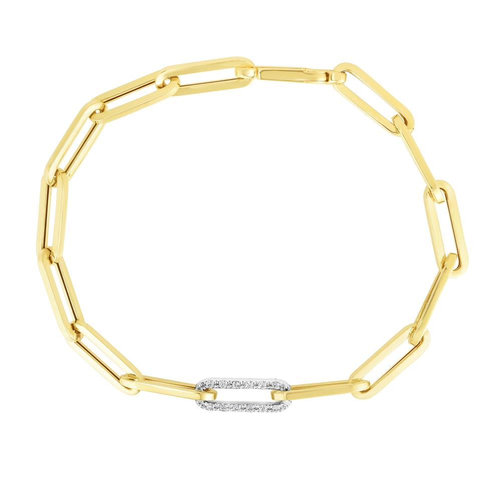 14K .32ct Diamond Paperclip Chain