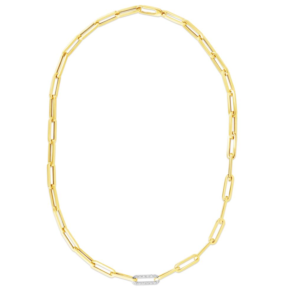 14K .32ct Diamond Paperclip Chain