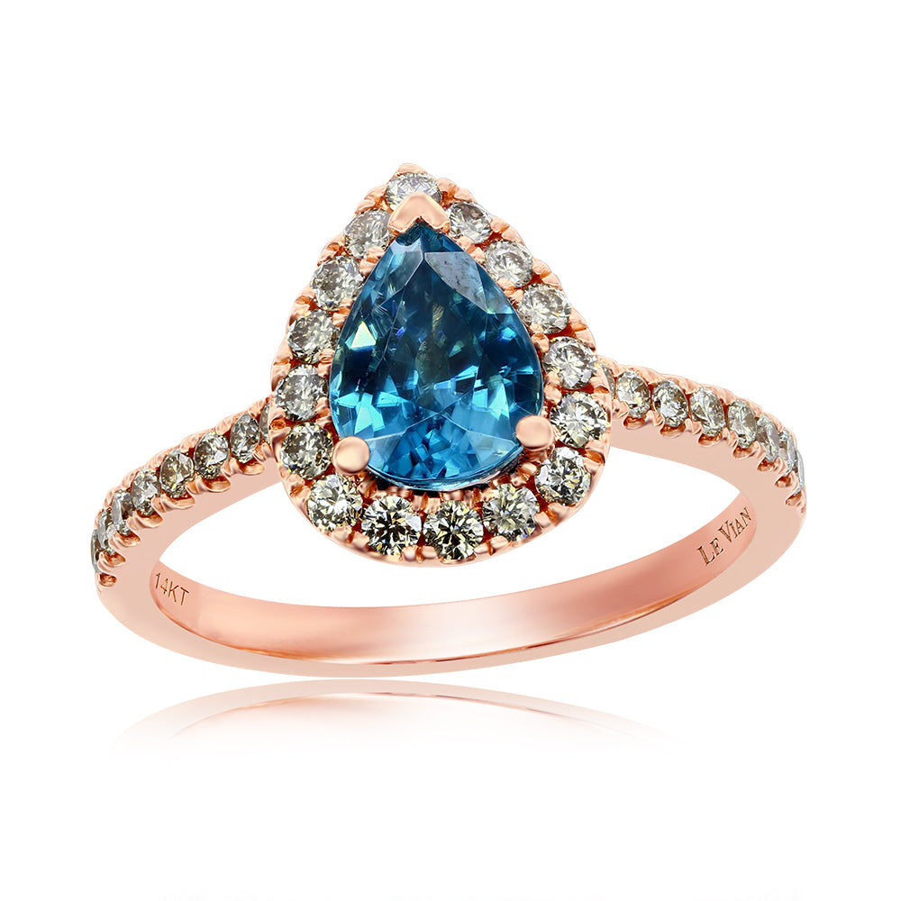 Le Vian Creme Brulee� Ring featuring 1  7/8 cts. Blueberry Zircon?, 1/2 cts. Nude Diamonds set in 14K Strawberry Gold�