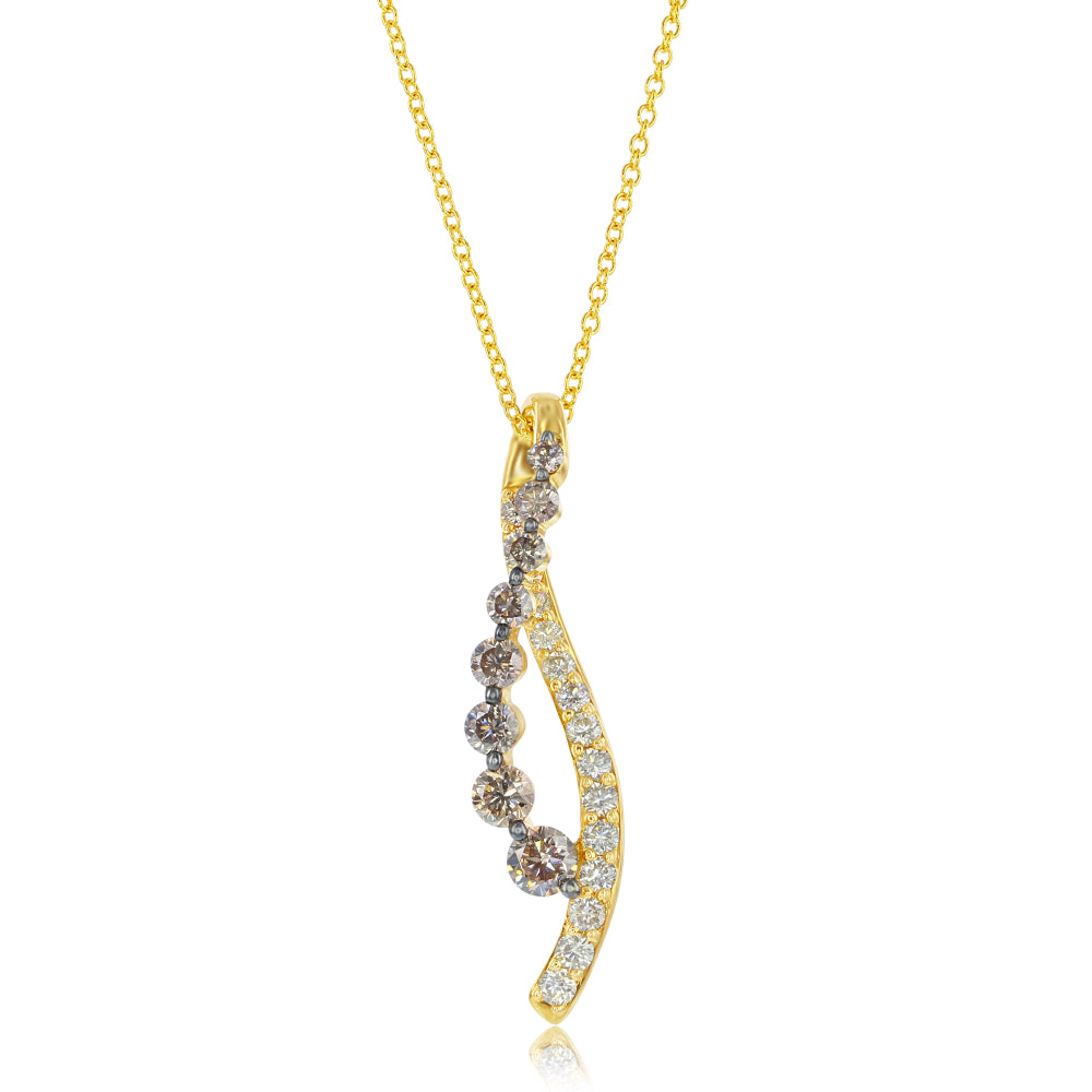 Le Vian Creme Brulee� Pendant featuring 1/2 cts. Chocolate Diamonds�, 1/3 cts. Nude Diamonds set in 14K Honey Gold?