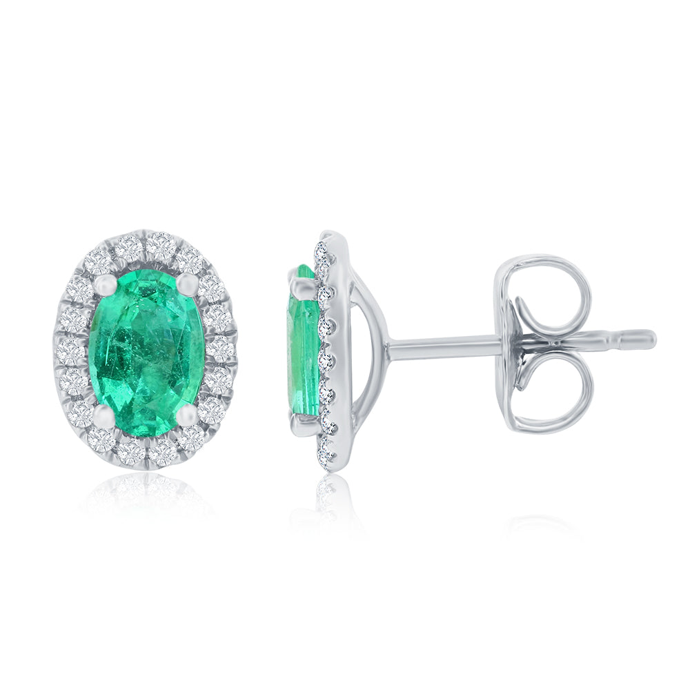 Le Vian� Earrings featuring 3/4 cts. Costa Smeralda Emeralds?, 1/8 cts. Vanilla Diamonds� set in 14K Vanilla Gold�