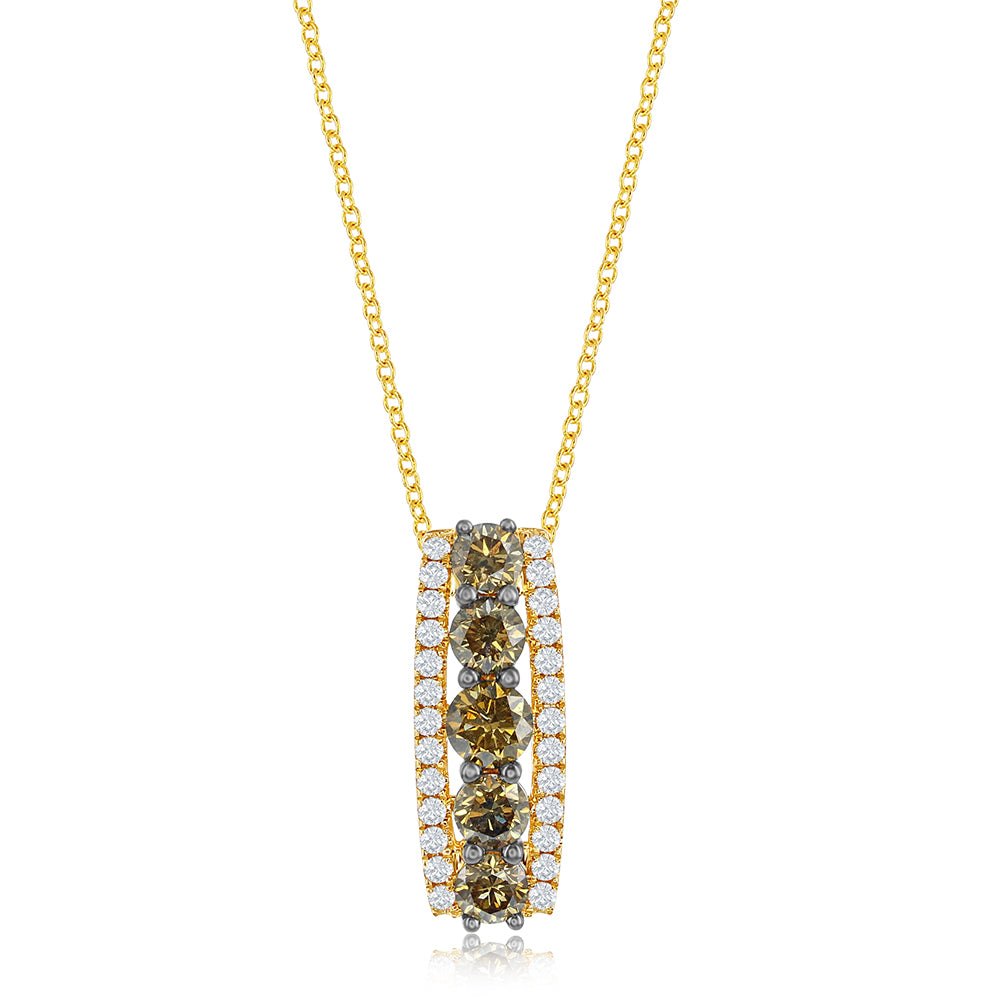 Le Vian Creme Brulee� Pendant featuring 1  1/2 cts. Chocolate Diamonds�, 1/2 cts. Nude Diamonds set in 14K Honey Gold