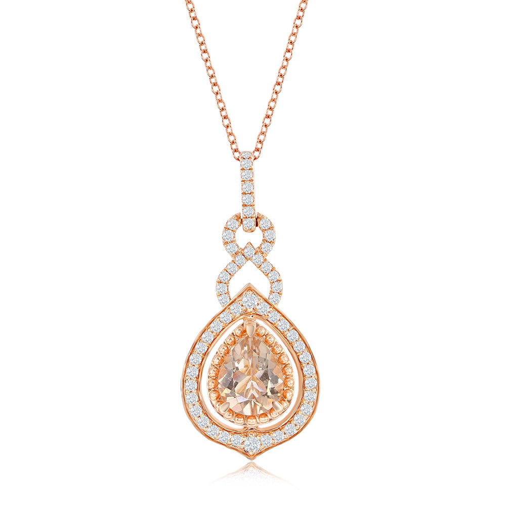 Le Vian� Pendant featuring 1 1/2 cts. Peach Morganite�, 5/8 cts. Nude Diamonds� set in 14K Strawberry Gold�