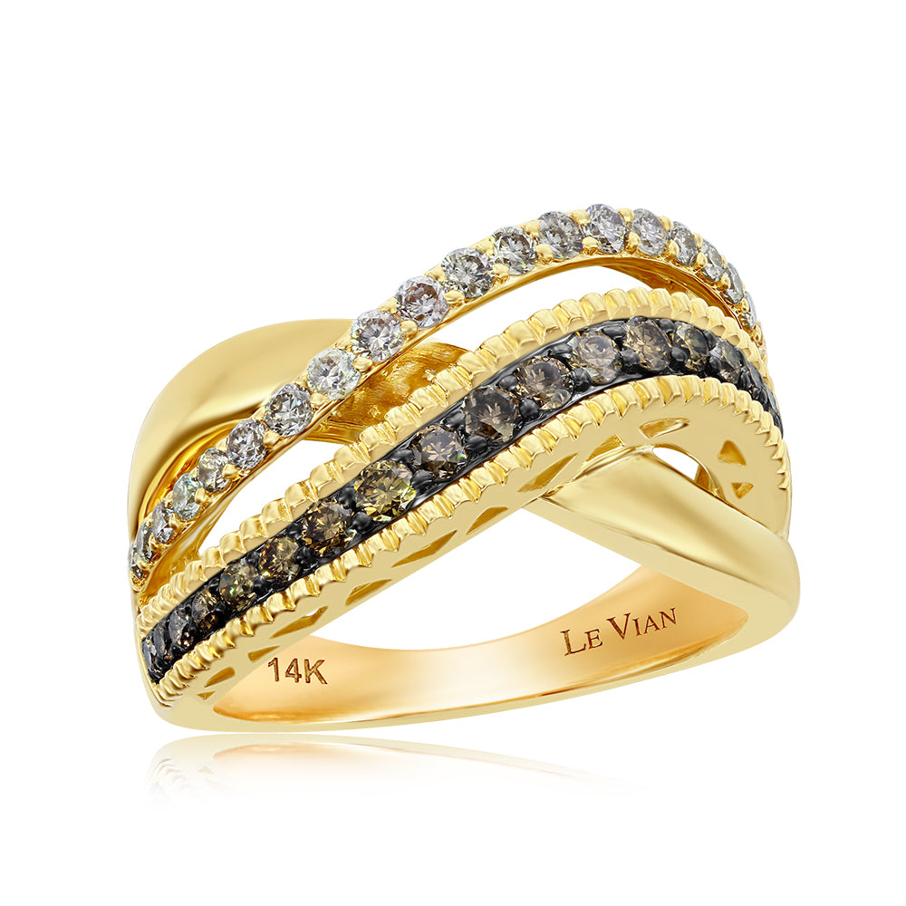 Le Vian� Ring featuring 3/8 cts. Chocolate Diamonds�, 1/3 cts. Nude Diamonds� set in 14K Honey Gold�