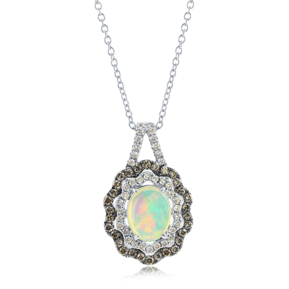 Le Vian� Pendant featuring 1 cts. Neopolitan Opal�, 1/3 cts. Chocolate Diamonds�, 1/4 cts. Nude Diamonds� set in 14K Vanilla Gold�